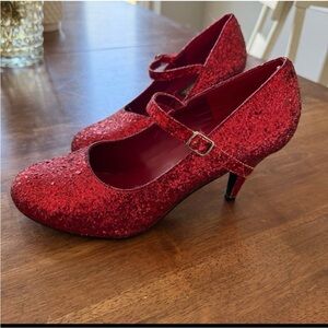 Ruby Red Heels Mary Jane Size 10 Glitter Dorothy Costume Shoes